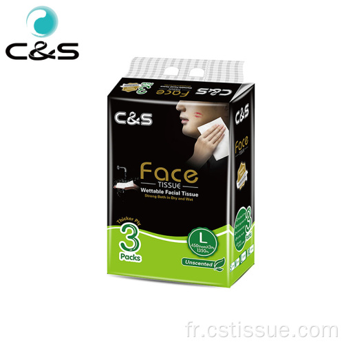 Tissus de visage super doux blanc d&#39;usine tissu naturel